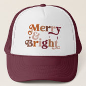 Boho Retro Merry und Bright Truckerkappe (Vorderseite)