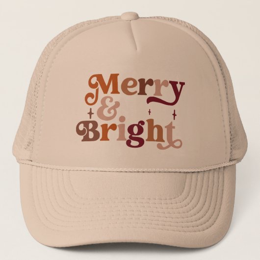 Boho Retro Merry und Bright Truckerkappe (Vorderseite)