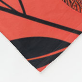 Boho Retro Mitte Jahrhundert Blumenkatze Fleecedecke (Ecke)