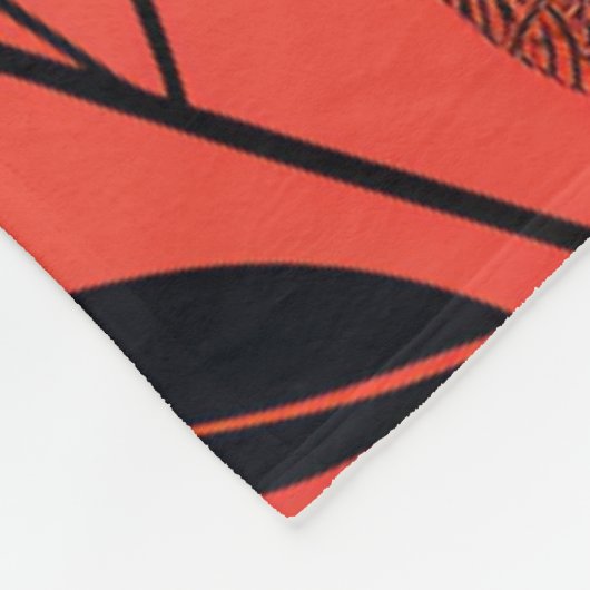 Boho Retro Mitte Jahrhundert Blumenkatze Fleecedecke (Ecke)