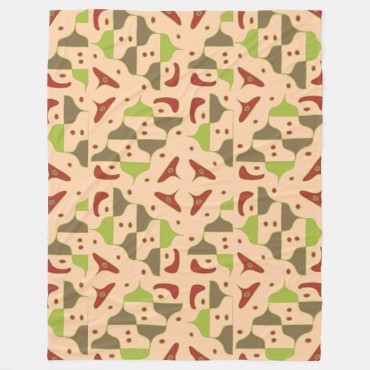 Boho Retro Modern Graphic Fleece Blanket (Vorderseite)