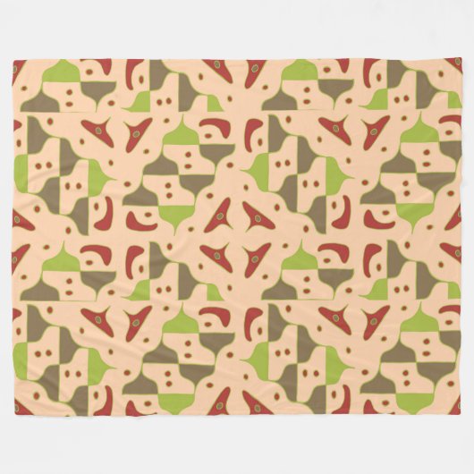 Boho Retro Modern Graphic Fleece Blanket (Vorderseite (Horizontal))