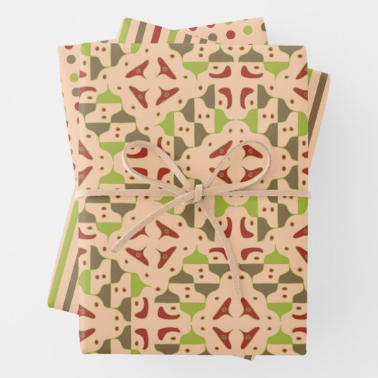 Boho Retro Modern Graphic Geschenkpapier Set (Beispiel)