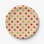 Boho Retro Moderne Dot Paper Plate Pappteller (Vorderseite)
