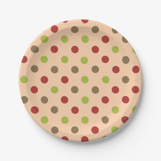 Boho Retro Moderne Dot Paper Plate Pappteller (Vorderseite)