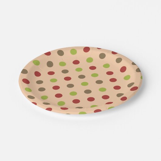 Boho Retro Moderne Dot Paper Plate Pappteller (Schrägansicht)