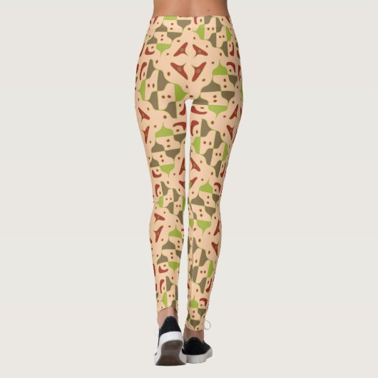 Boho Retro Moderne grafische Leggings (Rückseite)