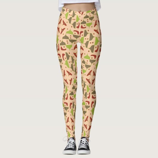 Boho Retro Moderne grafische Leggings (Vorderseite)
