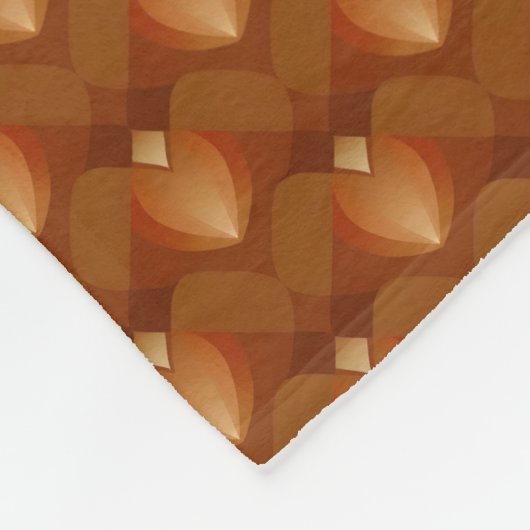 Boho Retro Muster im 70er Style Fleecedecke (Ecke)