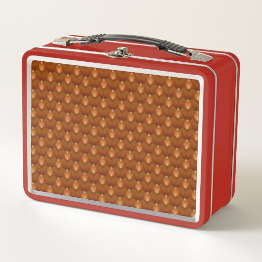 Boho Retro Muster im 70er Style Metall Brotdose (Vorderseite)