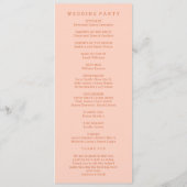 Boho Retro Orange Hochzeit Programm (Rückseite)