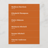 Boho Retro Orange Wedding Platzkarte DIY (Vorderseite)