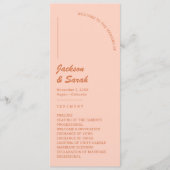 Boho Retro Orange Wedding Programm (Vorderseite)
