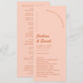 Boho Retro Orange Wedding Programm (Vorne/Hinten)