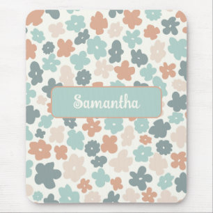 Boho-Retro-Pastell-Blumenmuster Mousepad