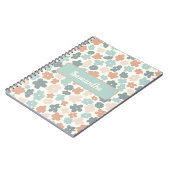 Boho-Retro-Pastell-Blumenmuster Notizblock (Linke Seite)