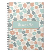 Boho-Retro-Pastell-Blumenmuster Notizblock (Vorderseite)