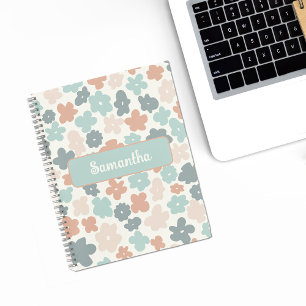 Boho-Retro-Pastell-Blumenmuster Notizblock