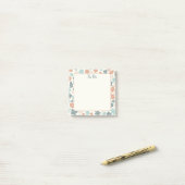 Boho-Retro-Pastell-Blumenmuster Post-it Klebezettel (Auf Schreibtisch)