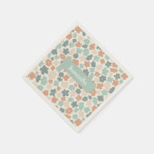 Boho-Retro-Pastell-Blumenmuster Serviette (Ecke)