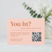 Boho Retro Peach Orange Wedding Webiste Begleitkarte (Stehend Vorderseite)