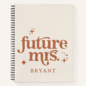 Boho Retro Personalisiert Future Mrs. Notizblock (Vorderseite)
