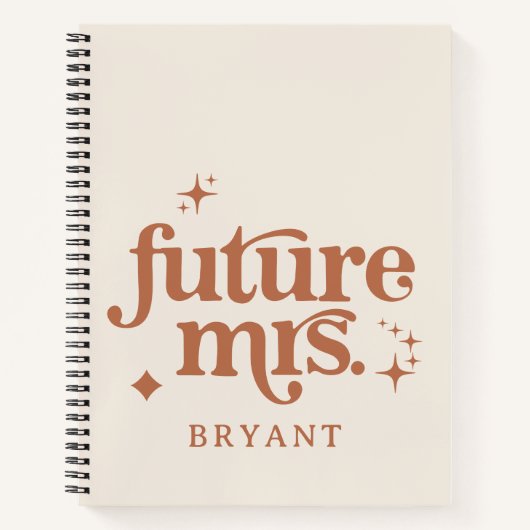 Boho Retro Personalisiert Future Mrs. Notizblock (Vorderseite)