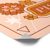 Boho Retro Pisces Zodiac Poster (Ecke)