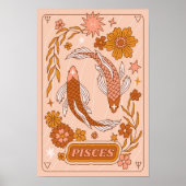 Boho Retro Pisces Zodiac Poster (Vorne)