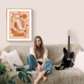 Boho Retro Pisces Zodiac Poster