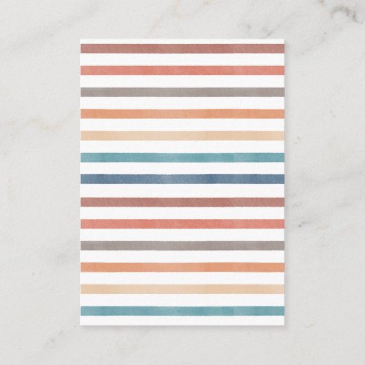 Boho Retro Rainbow Baby Duschbücher für Baby Begleitkarte (Rückseite)