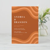 Boho Retro Rainbow QR Code UAWG All in One Wedding Einladung (Stehend Vorderseite)