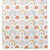 Boho retro Regenbogenline art mostars Duschvorhang (Vorderseite)