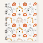 Boho retro Regenbogenline art mostars Notizblock (Vorderseite)