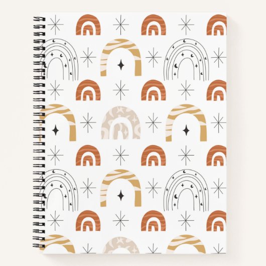 Boho retro Regenbogenline art mostars Notizblock (Vorderseite)