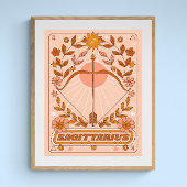 Boho Retro Sagittarius Zodiac Poster