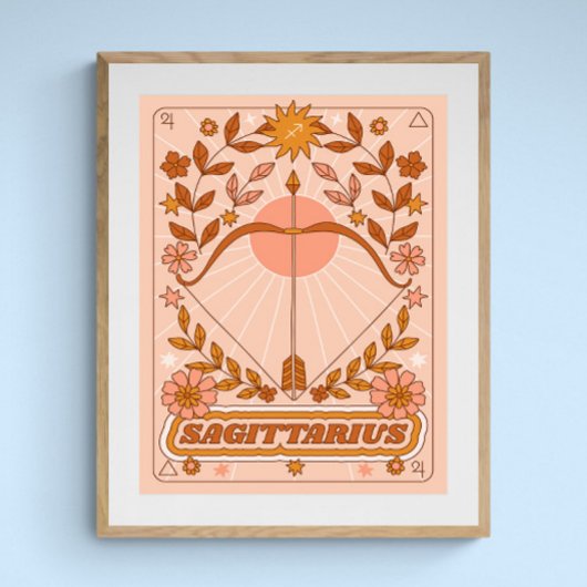 Boho Retro Sagittarius Zodiac Poster