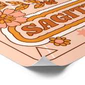 Boho Retro Sagittarius Zodiac Poster (Ecke)