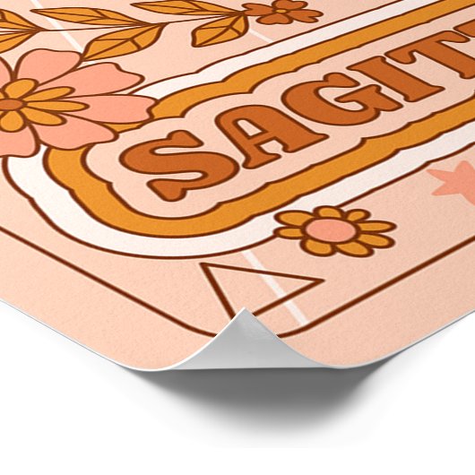 Boho Retro Sagittarius Zodiac Poster (Ecke)