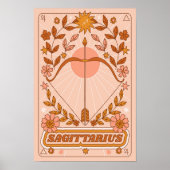 Boho Retro Sagittarius Zodiac Poster (Vorne)