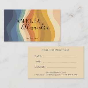 Boho Retro Schrift Abstrakt Wellenförmige Linien G Terminkarte