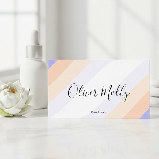 Boho Retro Script Abstract Wavy Lines Pastel Visitenkarte