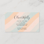 Boho Retro Script Abstract Wavy Lines Pastel Visitenkarte (Rückseite)