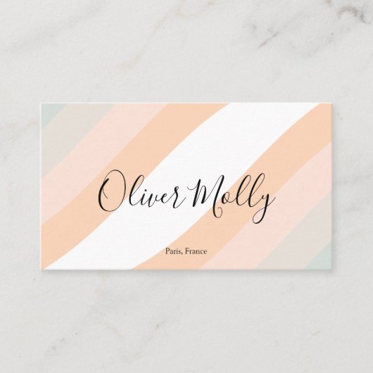 Boho Retro Script Abstract Wavy Lines Pastel Visitenkarte (Vorderseite)