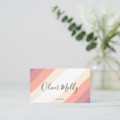 Boho Retro Script Abstract Wavy Lines Pastel Visitenkarte (Stehend Vorderseite)