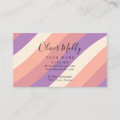 Boho Retro Script Abstract Wavy Lines Pastel Visitenkarte (Rückseite)