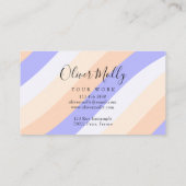 Boho Retro Script Abstract Wavy Lines Pastel Visitenkarte (Rückseite)