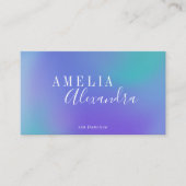 Boho Retro Script Abstrakt Gradient Lila Blue Visitenkarte (Vorderseite)