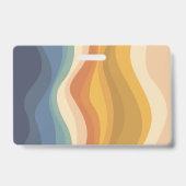 Boho Retro Script Abstrakt Wavy Lines Yellow Blue Ausweis (Rückseite)
