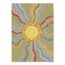 Boho Retro Sonne & gedämpfte Regenbogenstrahlen Mi